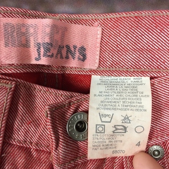 Red Y2K Vintage Reflective Jeans by Reflect Jeans Size 10 - Picture 5 of 8